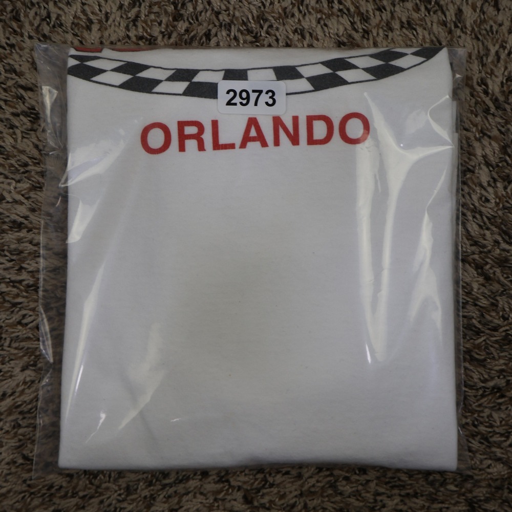Vintage Race Rock Orlando Graphic T-Shirt Large Racing Cafe White Cotton Tee - Picture 12 of 12
